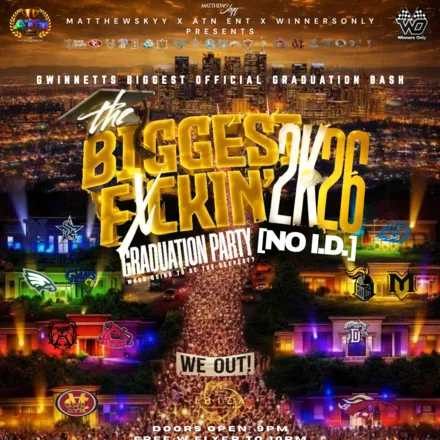 The Biggest Fckn Grad Party 2K26 flyer