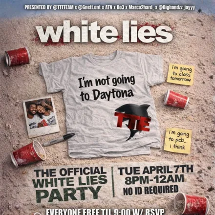 Gwinnett White Lies spring break flyer